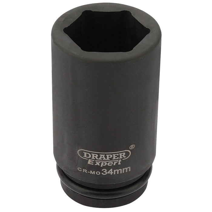 Draper HI-TORQ 6 Point Deep Impact Socket, 3/4" Sq. Dr., 34mm 27142 Draper - Dynamic Drive