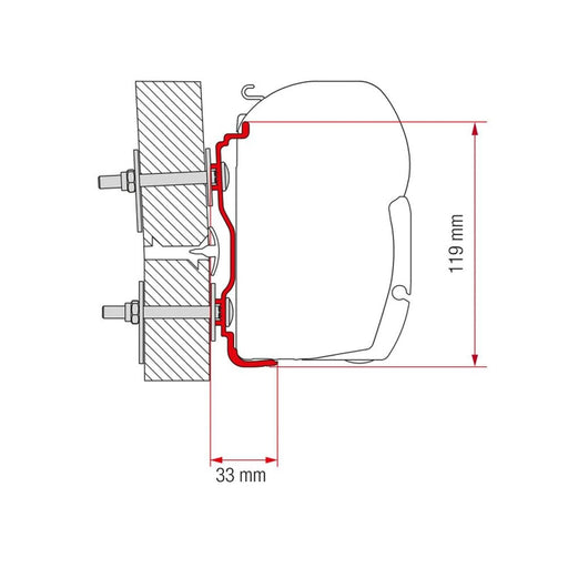 Fiamma Adapter Hymer 2016 500 (98655Z064) Fiamma - Dynamic Drive