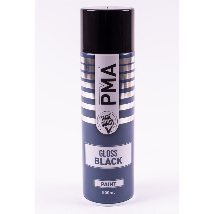 6x Autotek Professional Gloss Black 500ml Spray Paint High Coverage Autotek - Dynamic Drive
