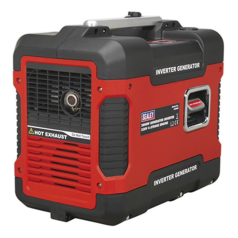 Sealey Inverter Generator 2000W 230V 4-Stroke Engine G2000I Sealey - Dynamic Drive