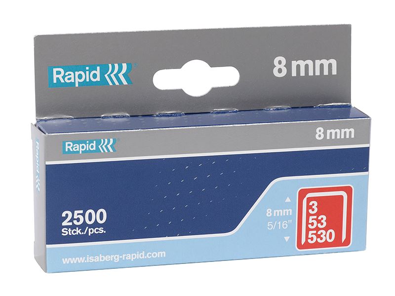 Rapid 53/8B 8mm Galvanised Staples (Box 2500) Rapid - Dynamic Drive