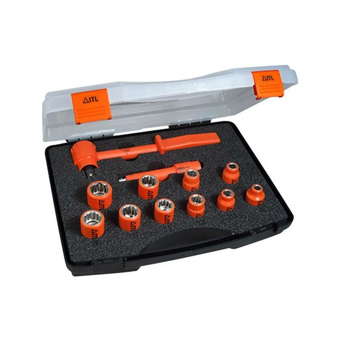 Itl Insulated Insulated 3/8in Drive Socket Set, 12 Piece ITL Insulated - Dynamic Drive