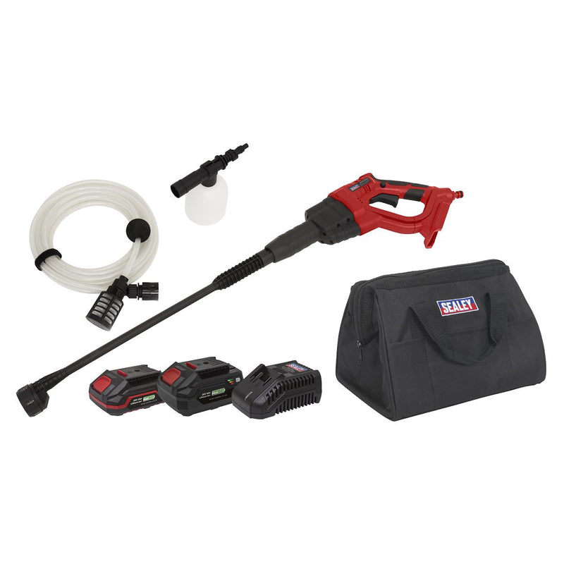 Sealey Cordless Pressure Washer Kit 20V SV20 Series 2 Batteries CP20VPWKIT Sealey - Dynamic Drive