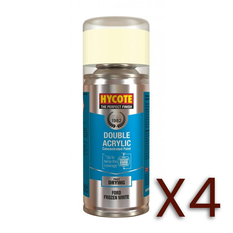 4x Hycote Aerosol Paint for Ford Frozen White 150ml Hycote - Dynamic Drive