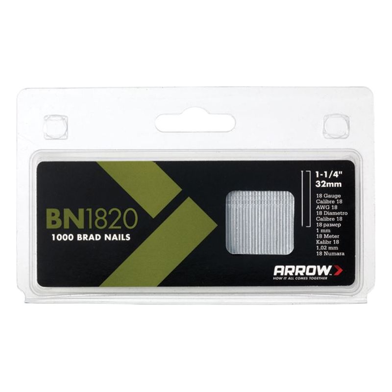 Arrow BN1820 Brad Nails 32mm 18g (Pack 1000) Arrow - Dynamic Drive
