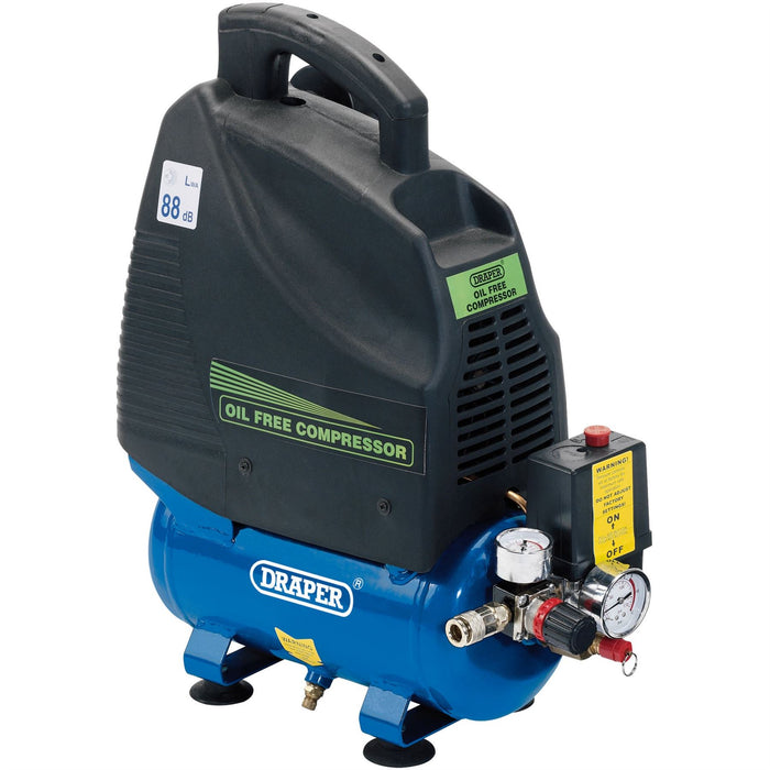 Draper Oil-Free Air Compressor, 6L, 1.1kW 24974 Draper - Dynamic Drive