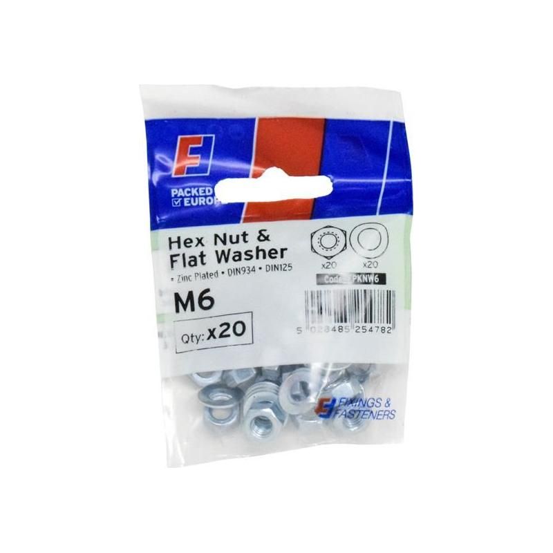 Forgefix Nut & Washer M6 ForgePack 20 ForgeFix - Dynamic Drive