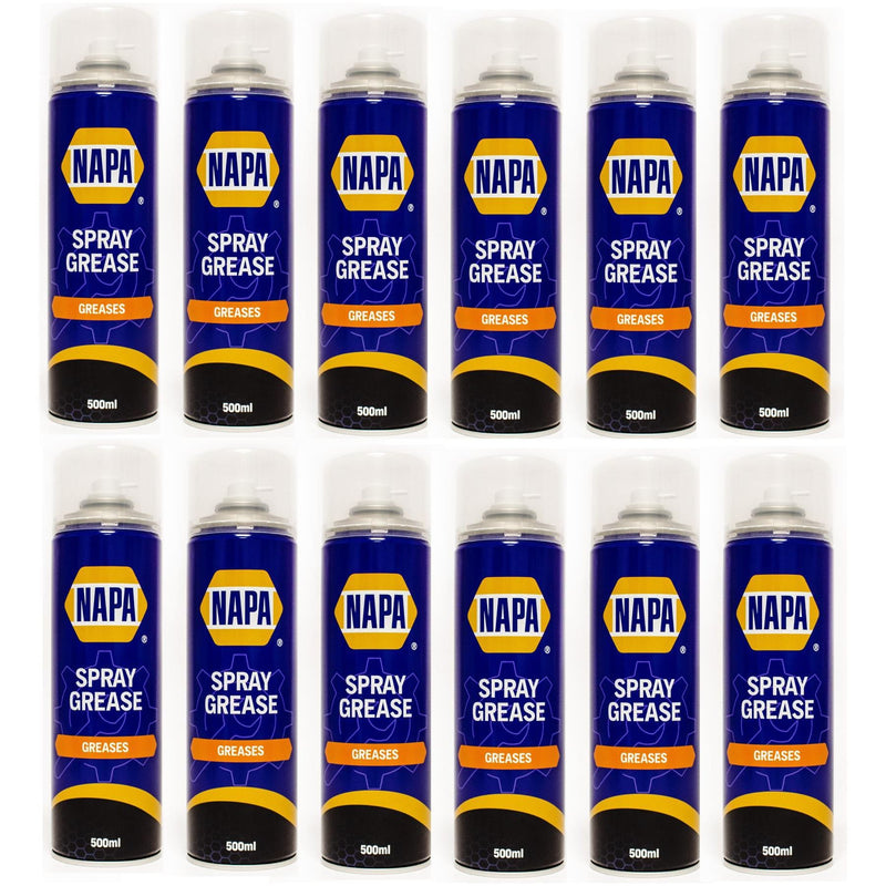 12x NAPA Grease Spray Multi Purpose Protects & Lubricates 500ml NAPA - Dynamic Drive
