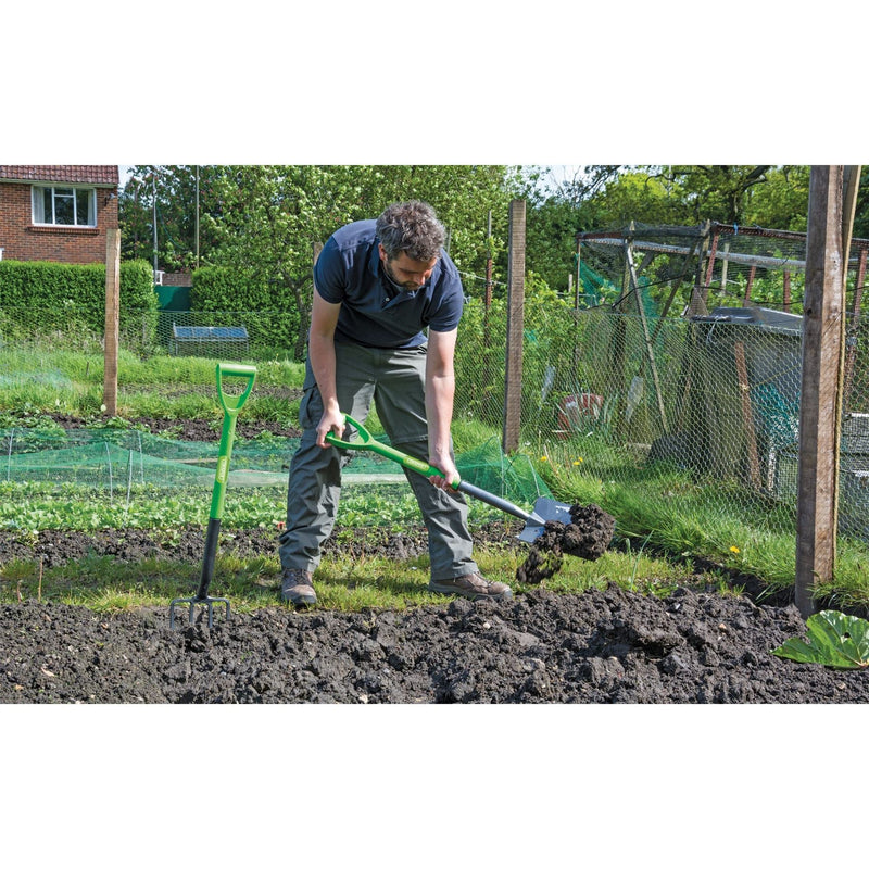 Draper Carbon Steel Garden Fork and Spade Set, Green 16566 Draper - Dynamic Drive