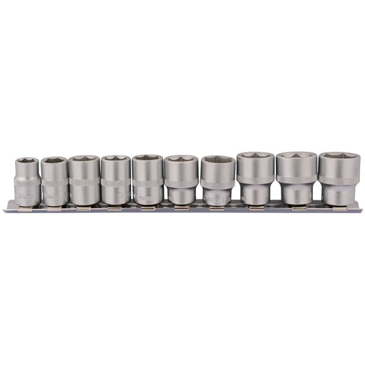 Draper Socket Set on Metal Rail, 3/8" Sq. Dr. (10 Piece) 16400 Draper - Dynamic Drive