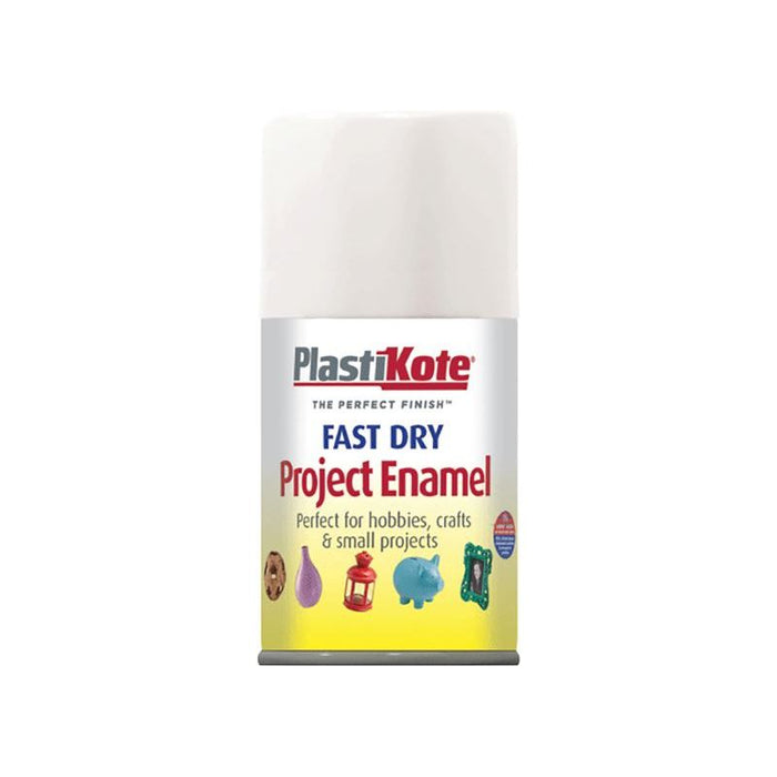 Plastikote Fast Dry Enamel Aerosol Gloss White 100ml PlastiKote - Dynamic Drive
