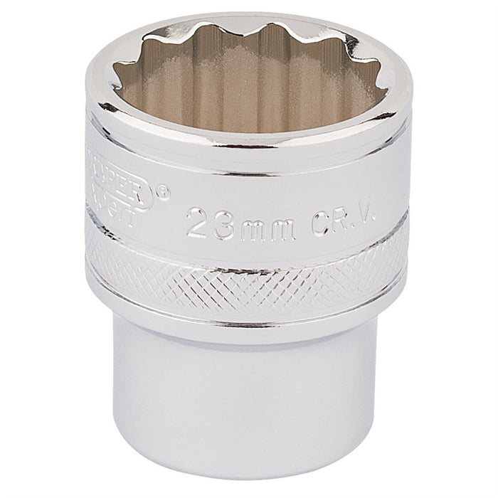 Draper HI-TORQ 12 Point Socket, 1/2" Sq. Dr., 23mm 33370 Draper - Dynamic Drive