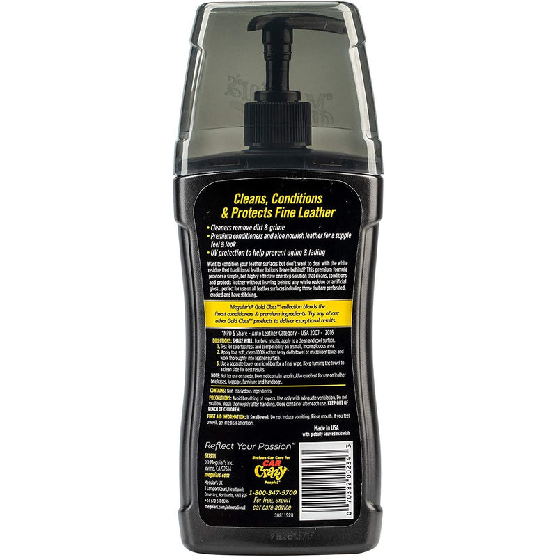 Meguiar's G17914EU Gold Class Rich Leather Cleaner and Conditioner 400ml Meguiar's - Bars 4 Cars