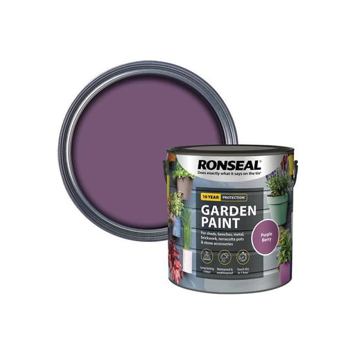 Ronseal Garden Paint Purple Berry 2.5 litre Ronseal - Dynamic Drive