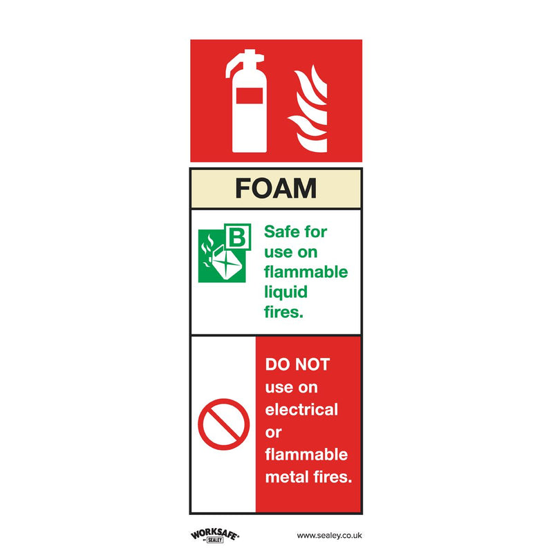 Sealey Safe Conditions Safety Sign Foam Fire Extinguisher Self-Adhesive Vinyl Sealey - Dynamic Drive