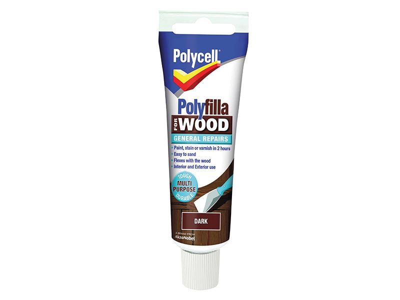 Polycell Polyfilla For Wood General Repairs Tube Dark 330g Polycell - Dynamic Drive