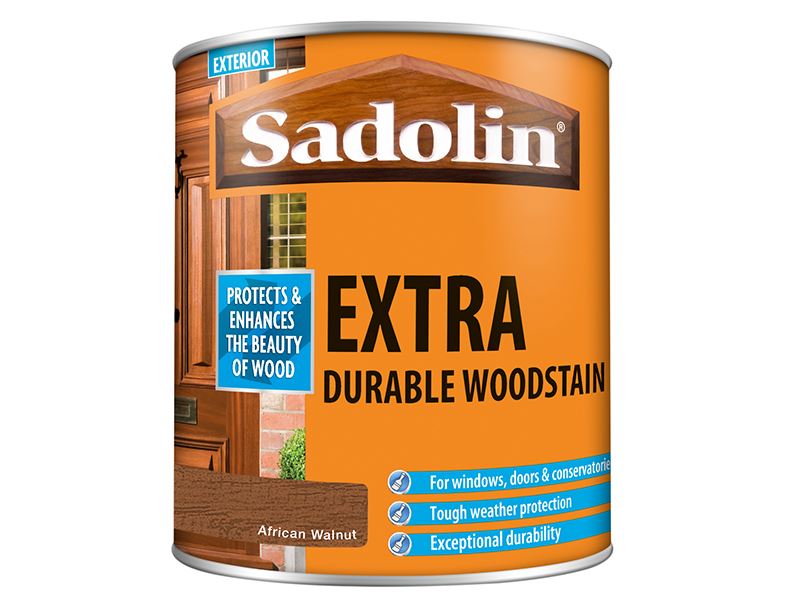 Sadolin Extra Durable Woodstain African Walnut 1 litre Sadolin - Dynamic Drive