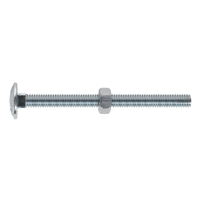 Sealey Coach Bolt & Nut DIN 603 M6 x 75mm Zinc Pack of 100 CBN675 Sealey - Dynamic Drive