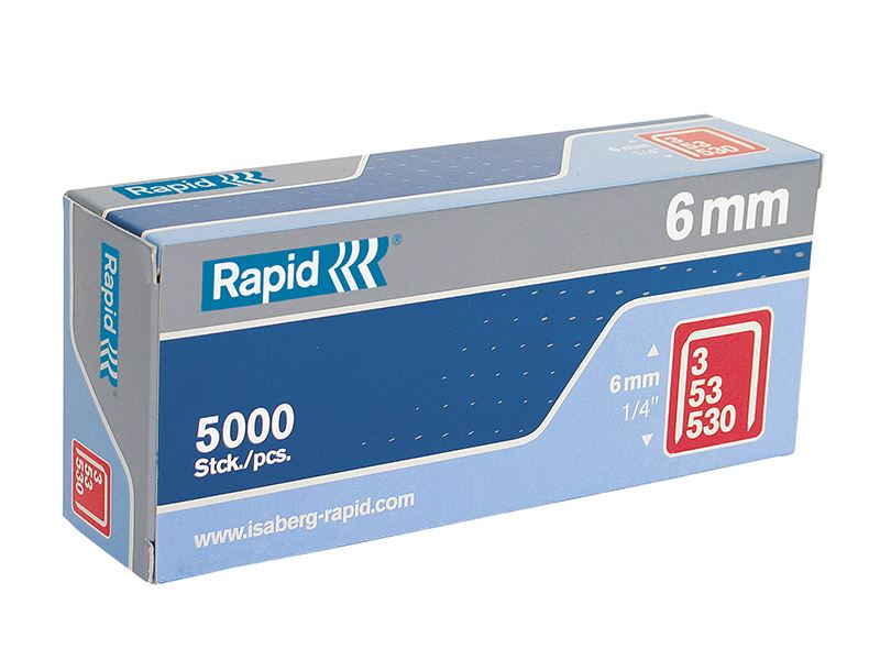Rapid 53/6B 6mm Galvanised Staples (Box 5000) Rapid - Dynamic Drive