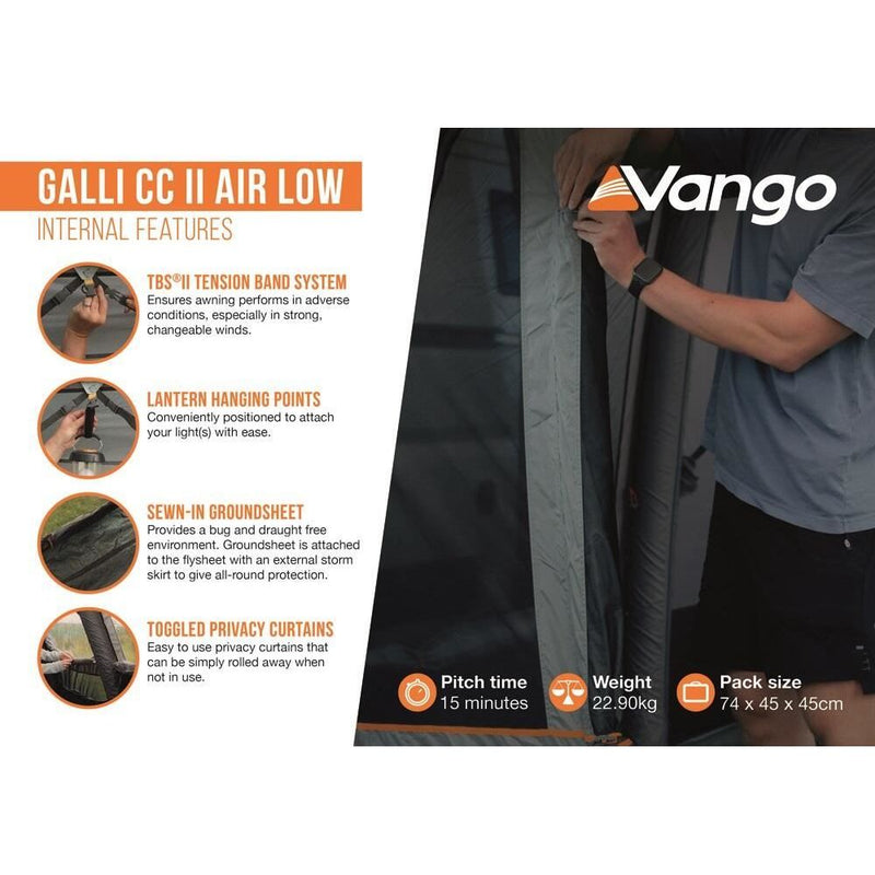 Vango Galli CC II Air Low Drive Away Awning Low Cloud Grey Vango - Dynamic Drive