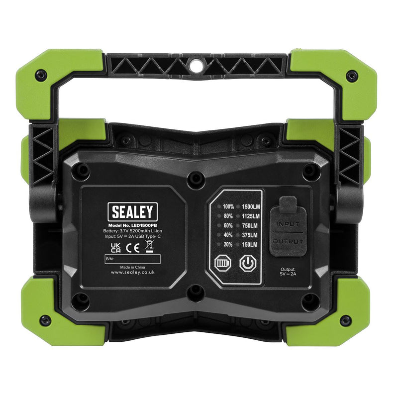 Sealey 15W COB LED Portable Floodlight and Power Bank LED1500PB Sealey - Dynamic Drive