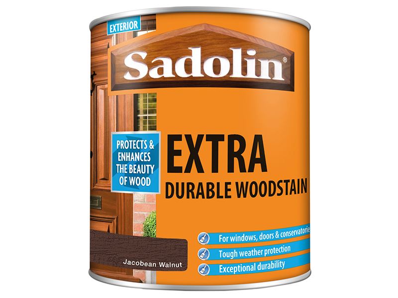 Sadolin Extra Durable Woodstain Jacobean Walnut 1 litre Sadolin - Dynamic Drive