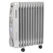 Sealey Oil Filled Radiator 2500W/230V 11-Element with Timer RD2500T Sealey - Dynamic Drive