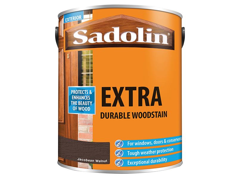 Sadolin Extra Durable Woodstain Jacobean Walnut 5 litre Sadolin - Dynamic Drive