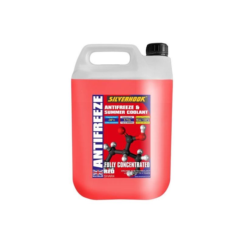Silverhook Fully Concentrated Antifreeze O.A.T. Red 4.5 litre Silverhook - Dynamic Drive