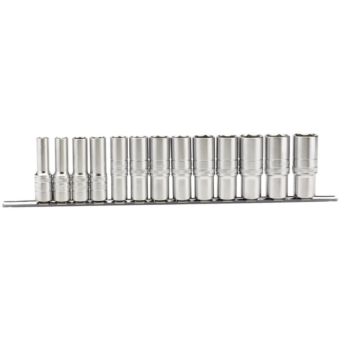 Draper Imperial Deep Socket on a Metal Rail, 1/2" Sq. Dr. (13 Piece) 16500 Draper - Dynamic Drive