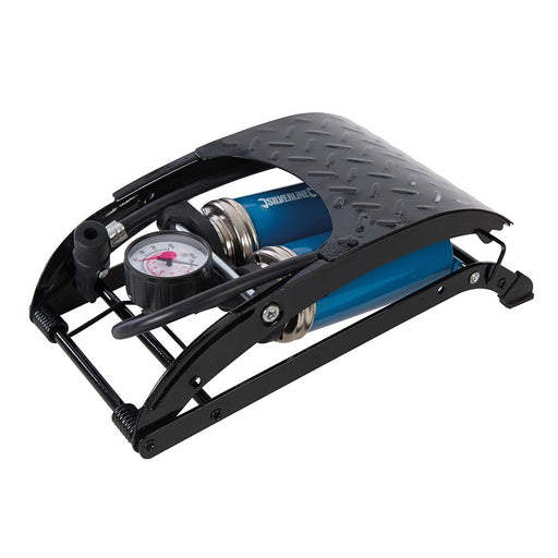 Silverline Foot Pump Heavy Duty Double Barrel 470cc Silverline - Dynamic Drive