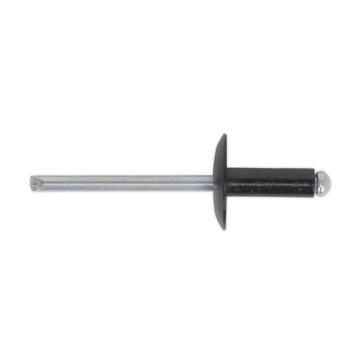 Sealey Aluminium Rivet Black Large Flange 4 x 14mm Pack of 200 RAB4014L Sealey - Dynamic Drive