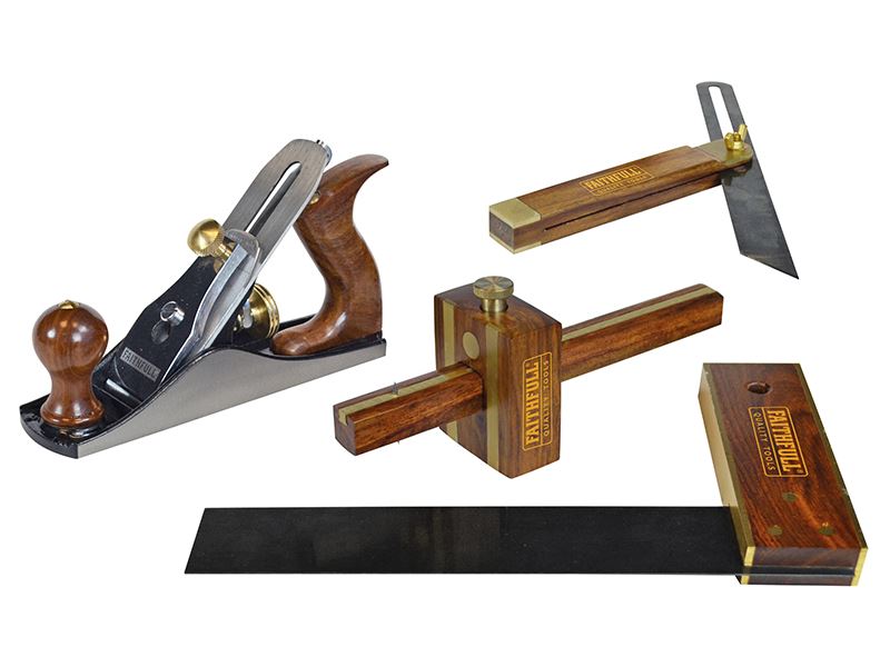 Faithfull Plane & Woodworking Set of 4 in Wooden Box Faithfull - Dynamic Drive