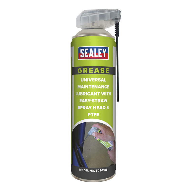 Sealey Universal Maintenance Lubricant with Easy-Straw Spray Head & PTFE 500ml Sealey - Dynamic Drive