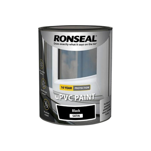 Ronseal uPVC Paint Black Satin 750ml Ronseal - Dynamic Drive