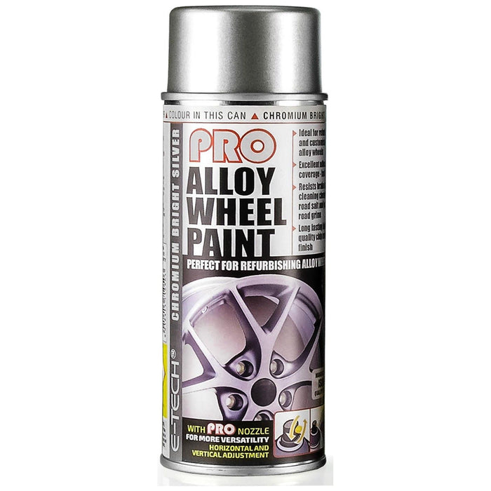 E-Tech PRO Alloy Wheel Refurbish & Refresh Spray Paint - Chromium Bright Silver E-Tech - Dynamic Drive