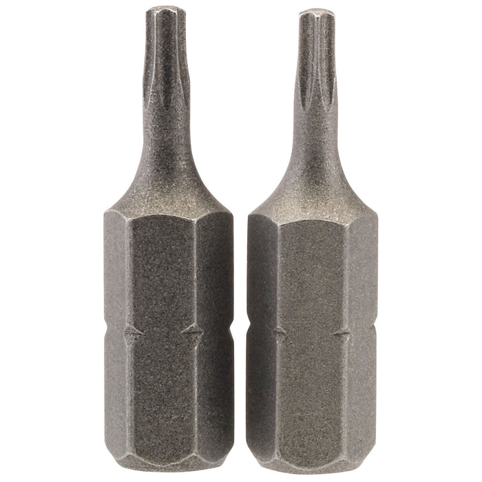 Draper TX-STAR Insert Bit, 1/4" Hex, 25mm Long, T8 (Pack of 2) Draper - Dynamic Drive