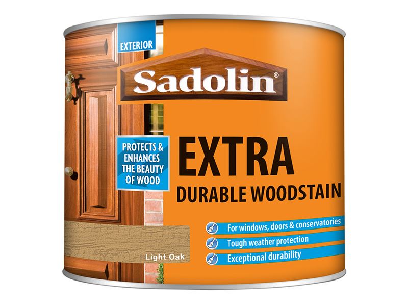 Sadolin Extra Durable Woodstain Light Oak 500ml Sadolin - Dynamic Drive