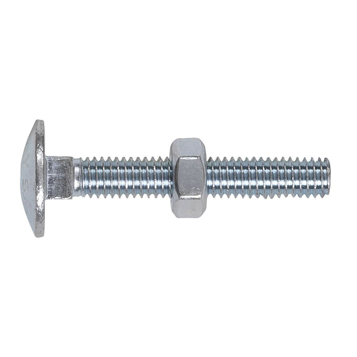 Sealey Coach Bolt & Nut DON 603 M6 x 40mm Zinc Pack of 100 CBN640 Sealey - Dynamic Drive