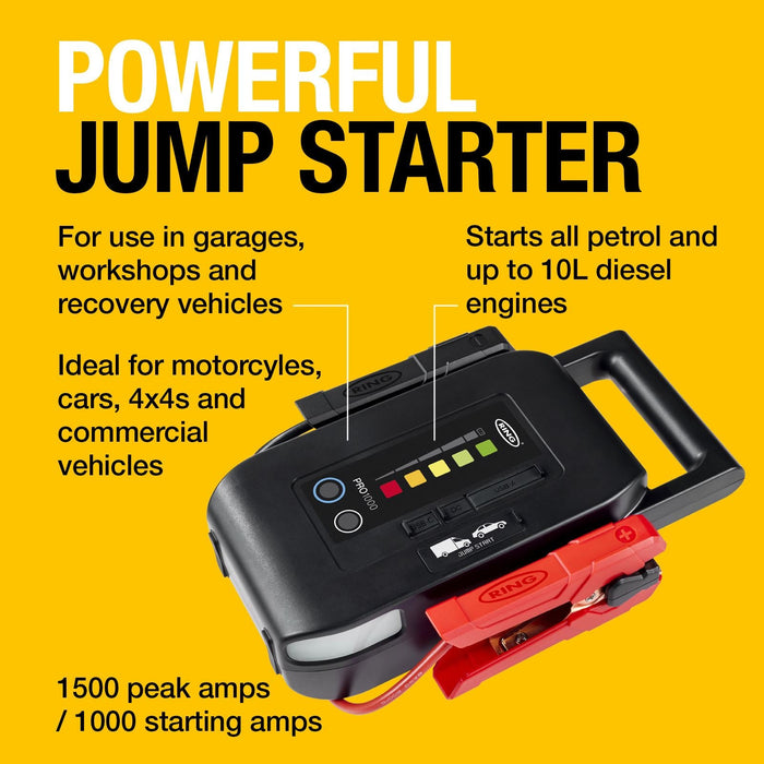 Pro Lithium Jumpstarter 12V 1000A Ring Automotive - Dynamic Drive