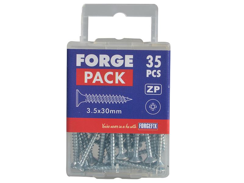 Forgefix Multi-Purpose Pozi Compatible Screw CSK ST ZP 3.5 x 30mm Forge Pack 35 ForgeFix - Dynamic Drive