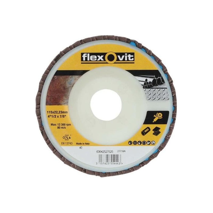 Flexovit Flap Disc For Angle Grinders 115mm 80G Flexovit - Dynamic Drive