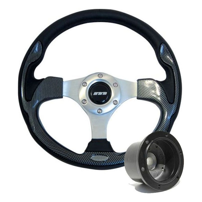 320mm Carbon Moulded Steering Wheel + Boss fits Vauxhall Astra 1991>1995 Mountney Classic - Dynamic Drive