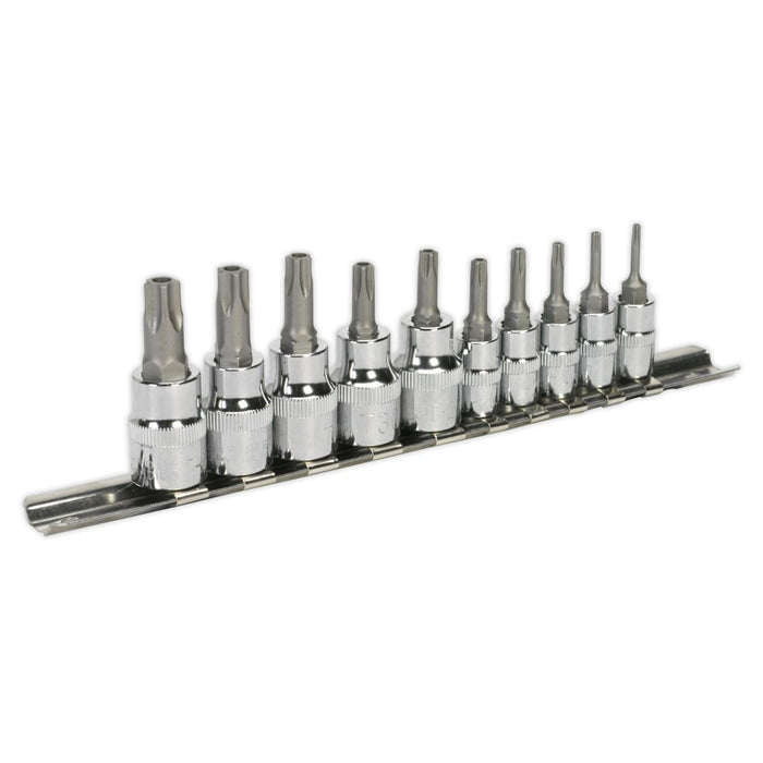 Sealey Security TRX-TS Socket Bit Set 10pc 1/4" & 3/8"Sq Drive AK6227 Sealey - Dynamic Drive