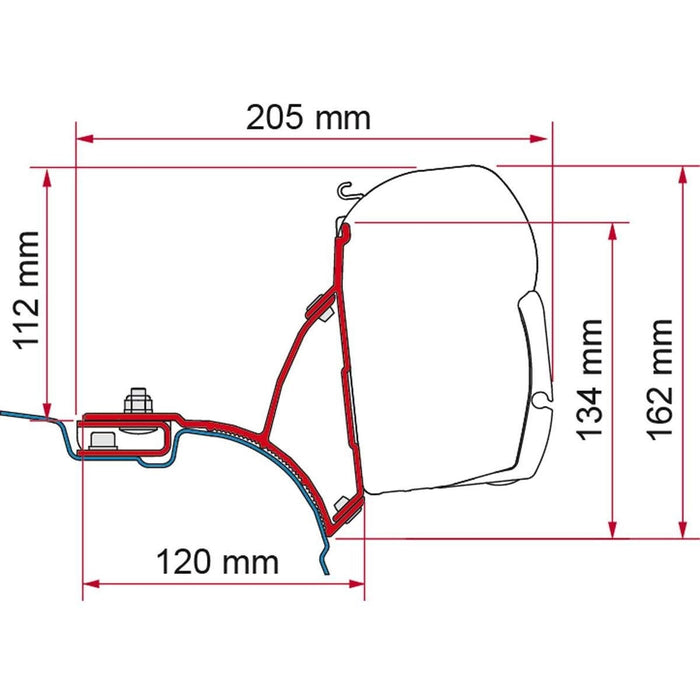 Fiamma VW T5/T6 Transporter Brackets for F45 Awning RHD - Deep Black Fiamma - Dynamic Drive