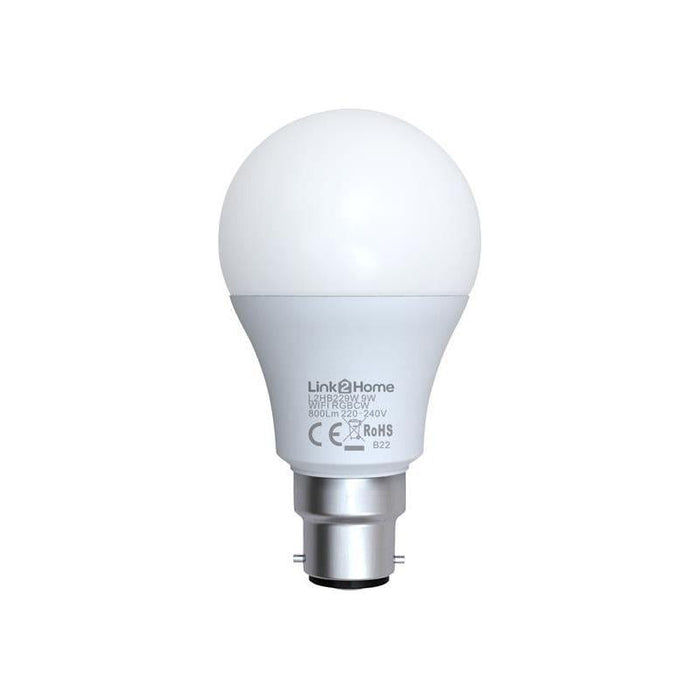 Link2Home Wi-Fi LED BC (B22) Opal GLS Dimmable Bulb, White + RGB 800 lm 9W Link2Home - Dynamic Drive
