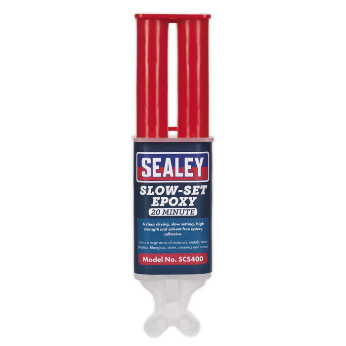 Sealey 25ml Slow Set 20 Minute Epoxy Adhesive Glue Syringe Solvent Free SCS400 Sealey - Dynamic Drive