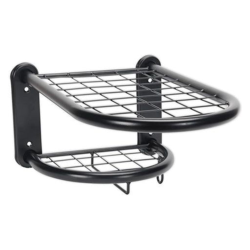 Sealey Motorcycle Helmet Clothing Gear Tidy Wall Mounted Shelf Rack Bike Storage Sealey  - Dynamic Drive