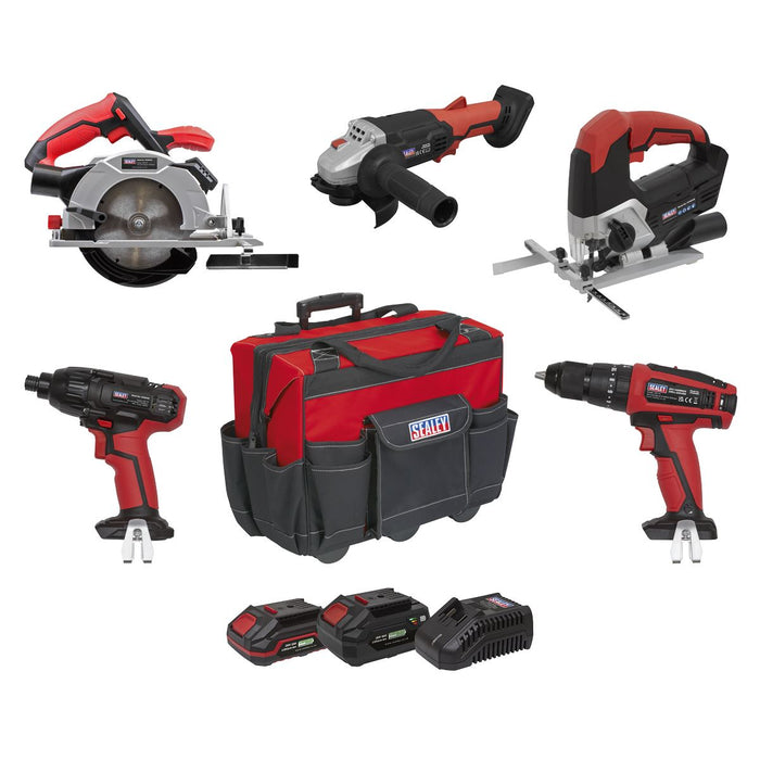 Sealey 5 x SV20 Series Cordless 5 Tool Combo Kit 20V - 2 Batteries CP20VCOMBO13 Sealey - Dynamic Drive