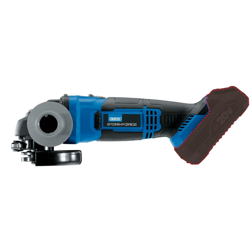 Draper Storm Force 20V Angle Grinder, 115mm (Sold Bare) 89521 Draper - Dynamic Drive